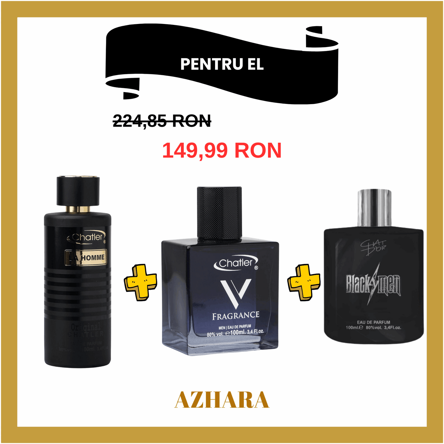V Fragrance + Black Men + Original La Homme Men