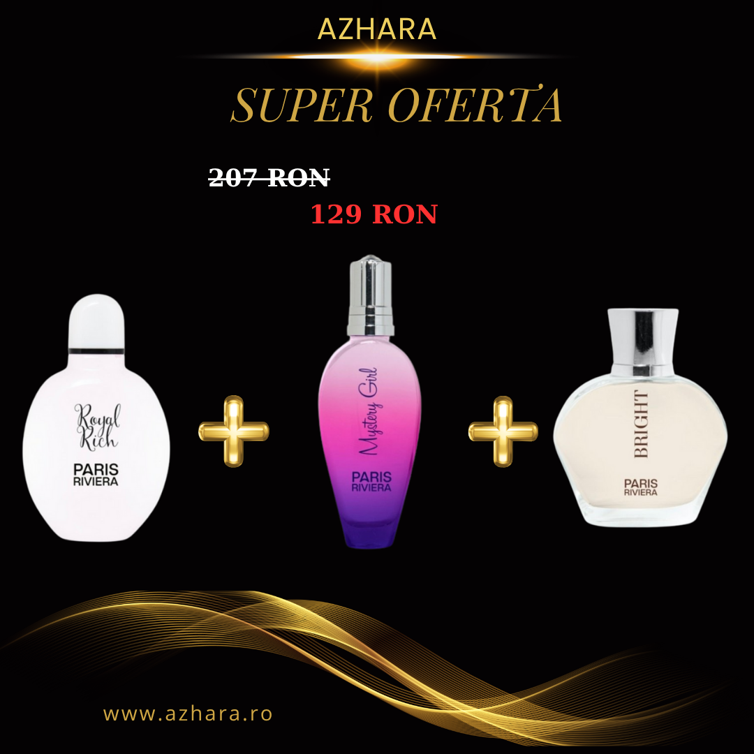 Set 3 parfumuri ARABESTI de Dama 100ML - BRIGHT - MYSTERY - ROYAL RICH