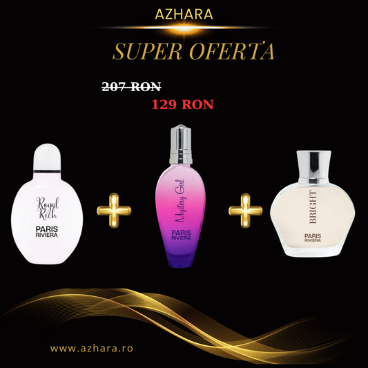 Set 3 parfumuri ARABESTI de Dama 100ML - BRIGHT - MYSTERY - ROYAL RICH