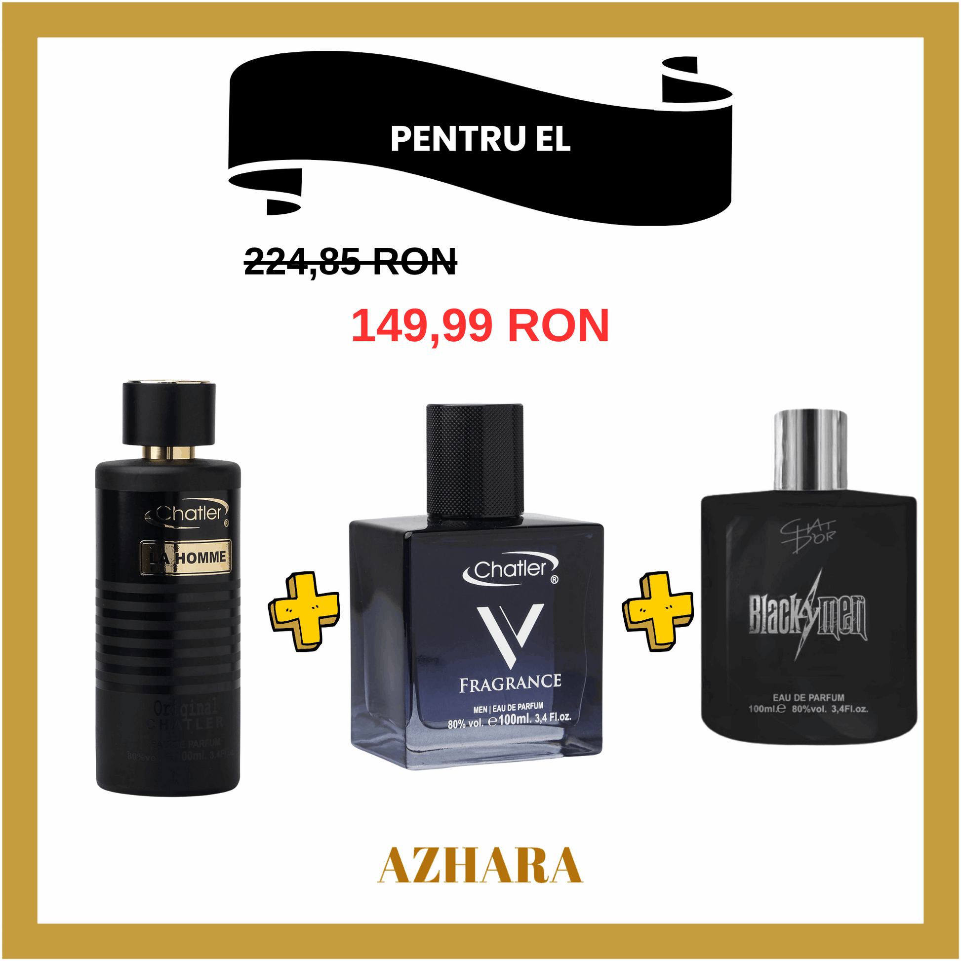 V Fragrance + Black Men + Original La Homme Men